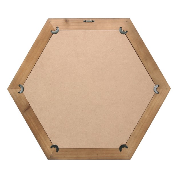 X 20 7 quot Wooden Hexagon Wall Mirror Brown Stonebriar Collection