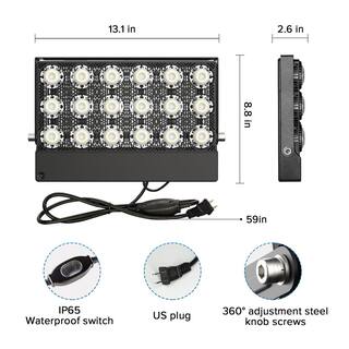 SANSI 100-Watt Black 10000 Lumens Outdoor Integrated LED IP66 Waterproof 5700K Daylight Panel Flood Light 01-06-001-011018