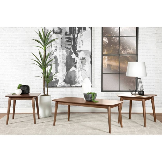 3pc Radley Wood Coffee Table Set Walnut Coaster