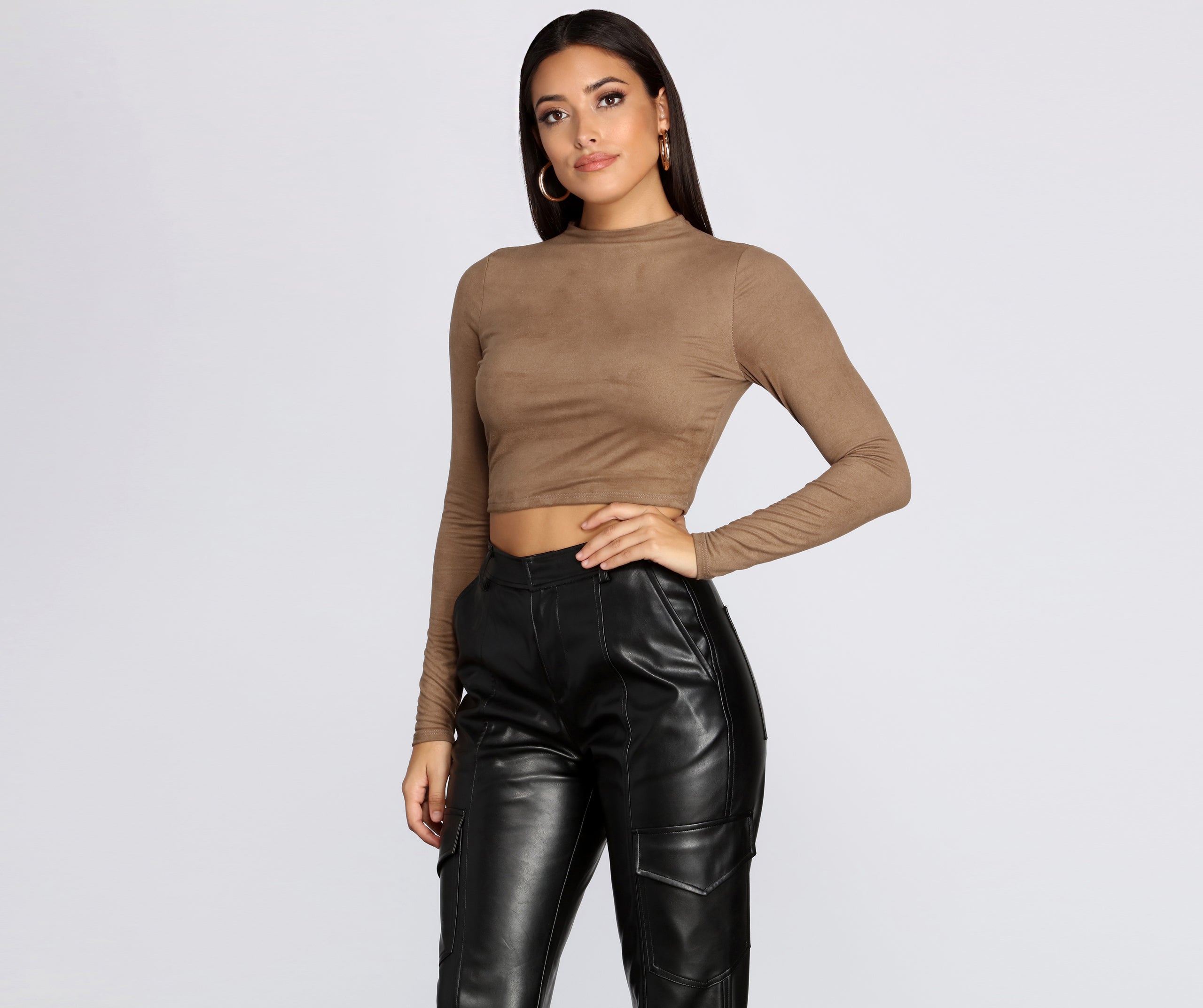 Chic Faux Suede Crop Top