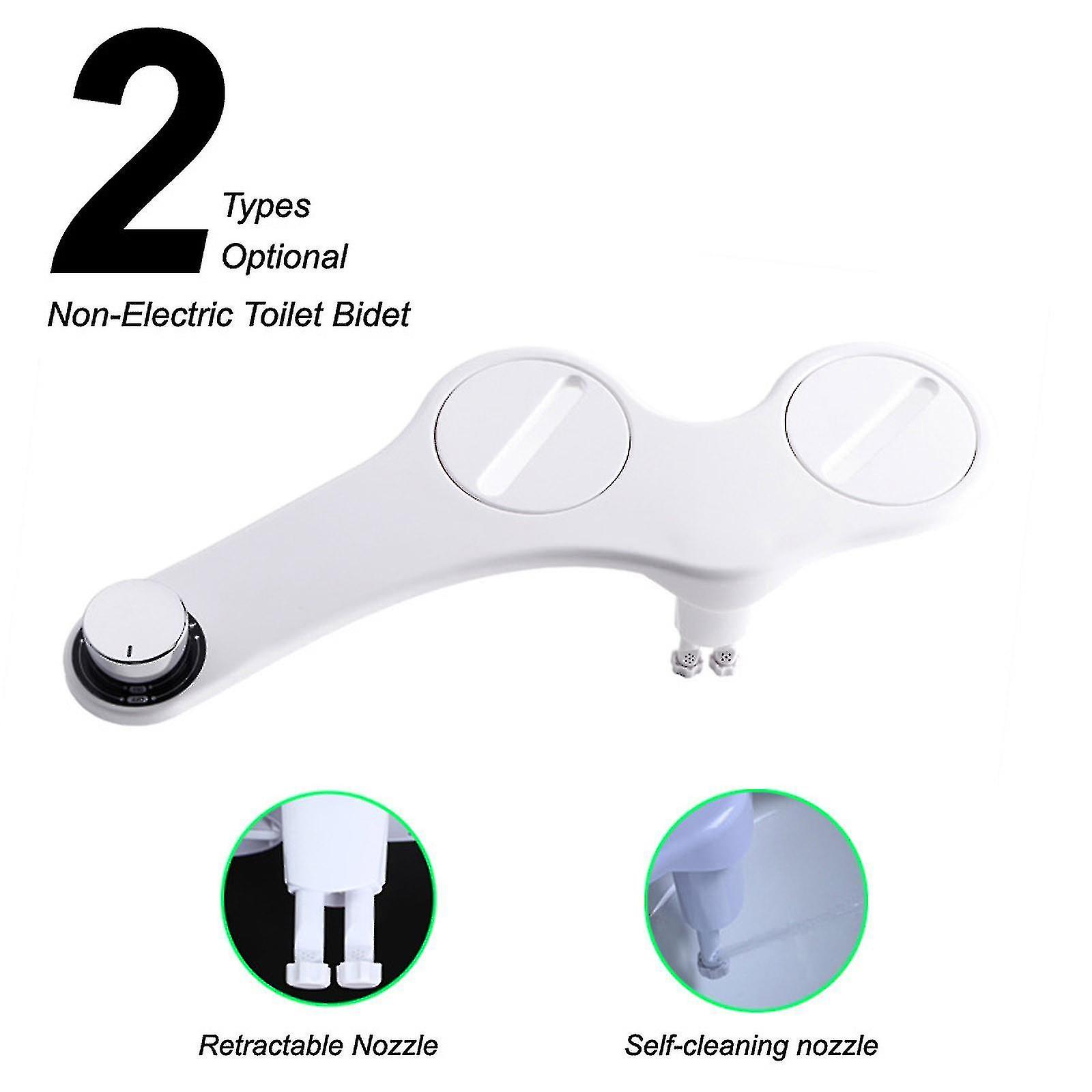 Sprayer Niubi-bidet Toilet Seat Attachment Fresh Water Sprayer (only Cold Temperature Control， Dual Nozzle Cleaning， Non-electric， Adjustable