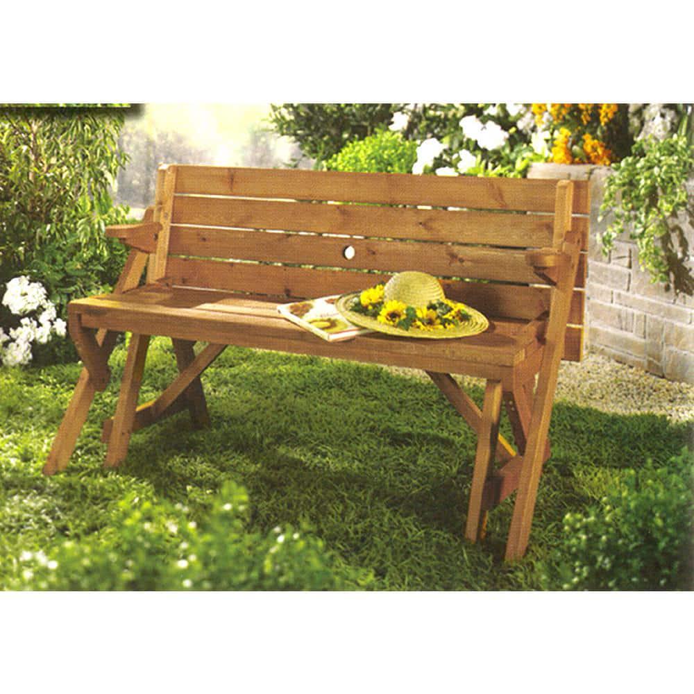 northbeam Natural Wood Interchangeable Picnic Table and Bench