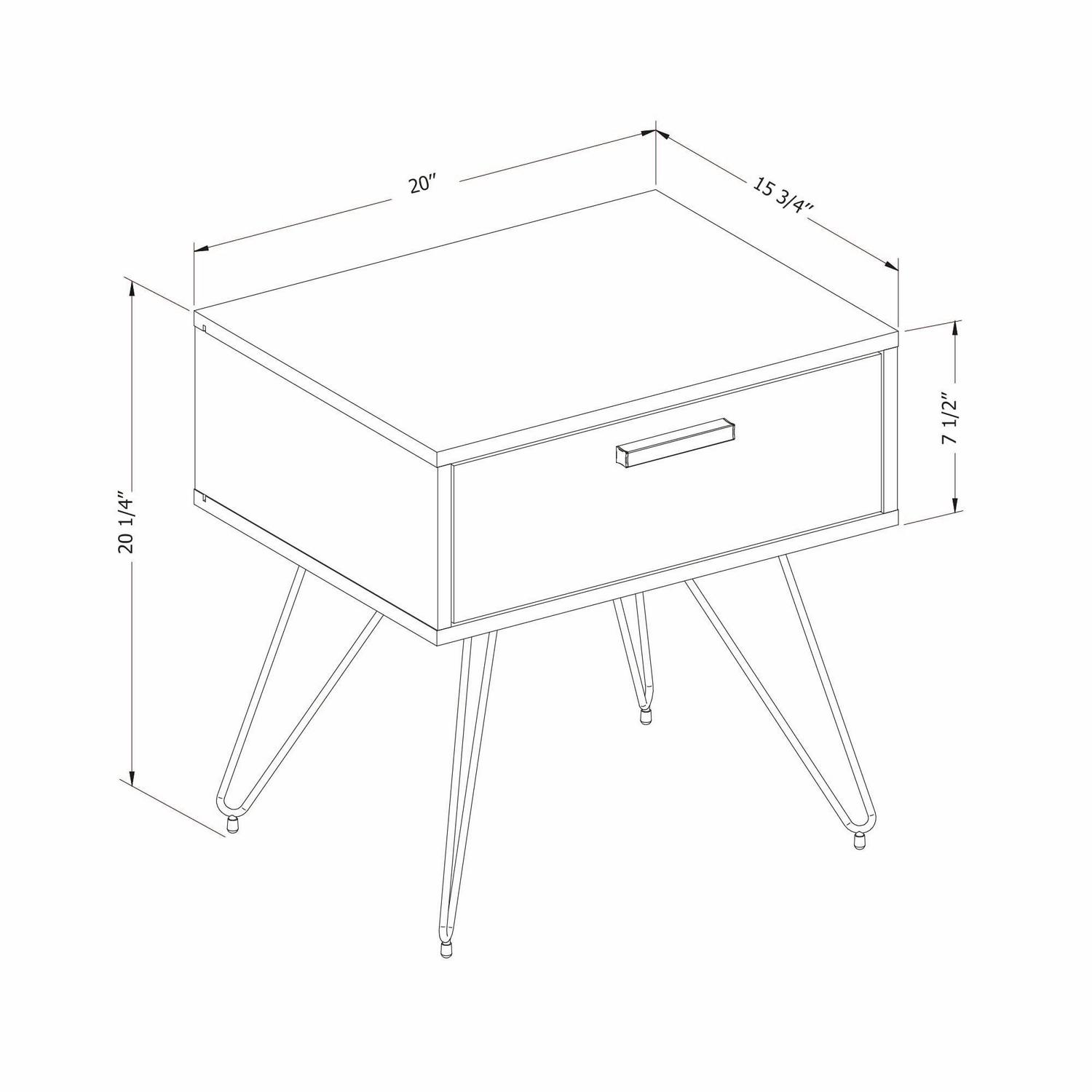 South Shore Slendel Nightstand， DarkWood