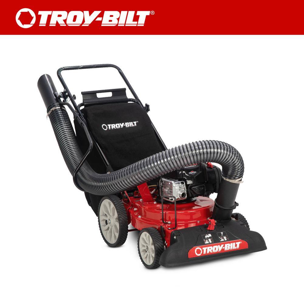 Troy-Bilt 24 in. Leaf Vacuum Head 1.5 in. Chipping Capacity Gas Powered Chipper Shredder Vacuum with High Rear Wheels CSV060B