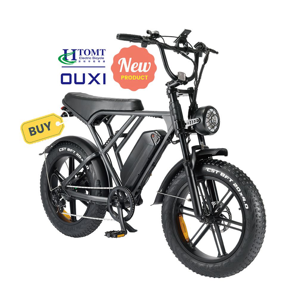 fatbike OUXI H9 ebike full front and rear suspension e bike 20 inches fat tire electric bike double battery 15ah electric ebike