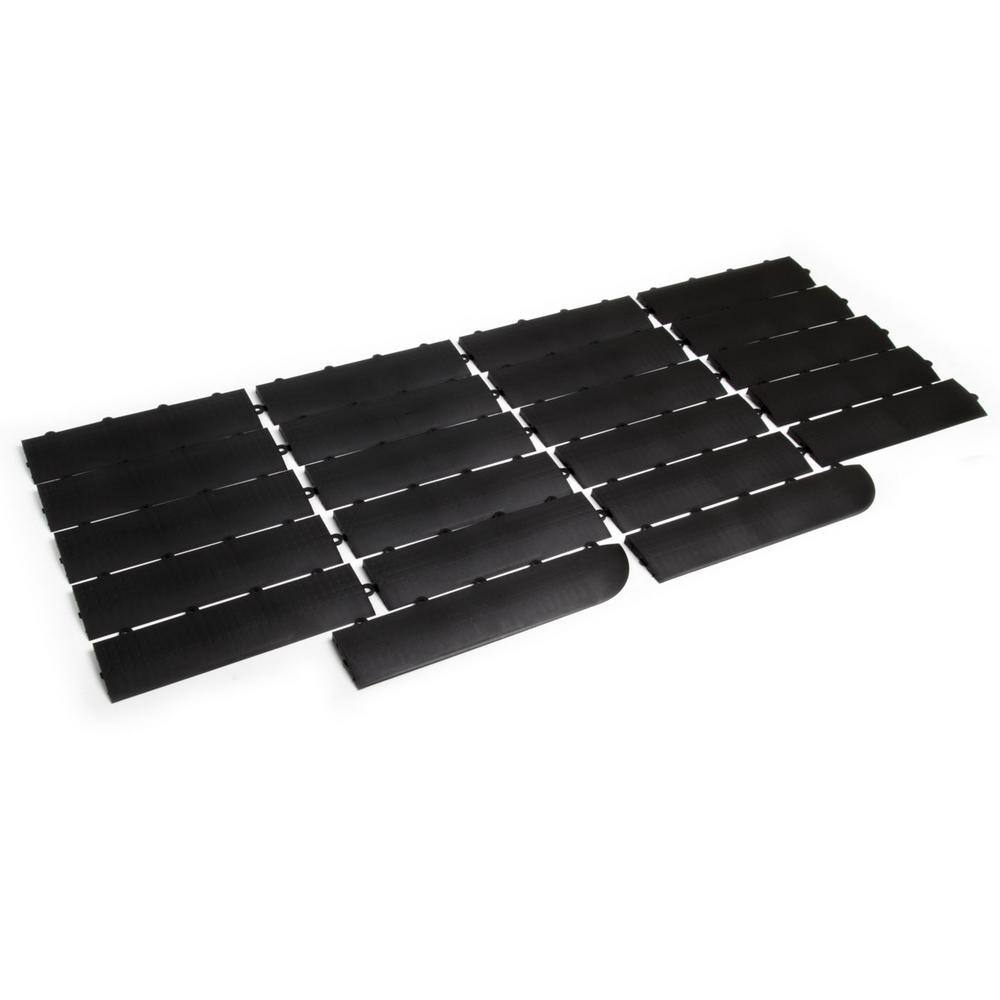 MotorDeck 12 in. x 3 in. Black Modular Female Edging Kit (22-Piece includes 2 Corner Edges) E3FBLAK22KIT