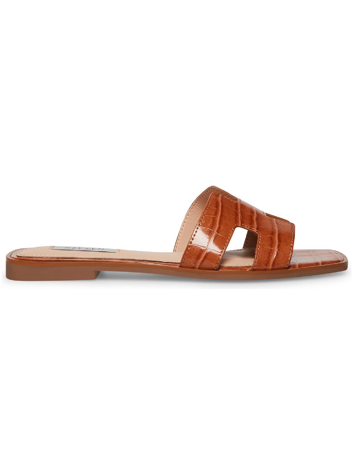 Steven New York Womens Enida Leather Slip On Flat Sandals