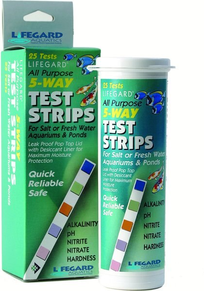 Lifegard Aquatics All Purpose 5-Way Fish Pond Test Strips， 25 count