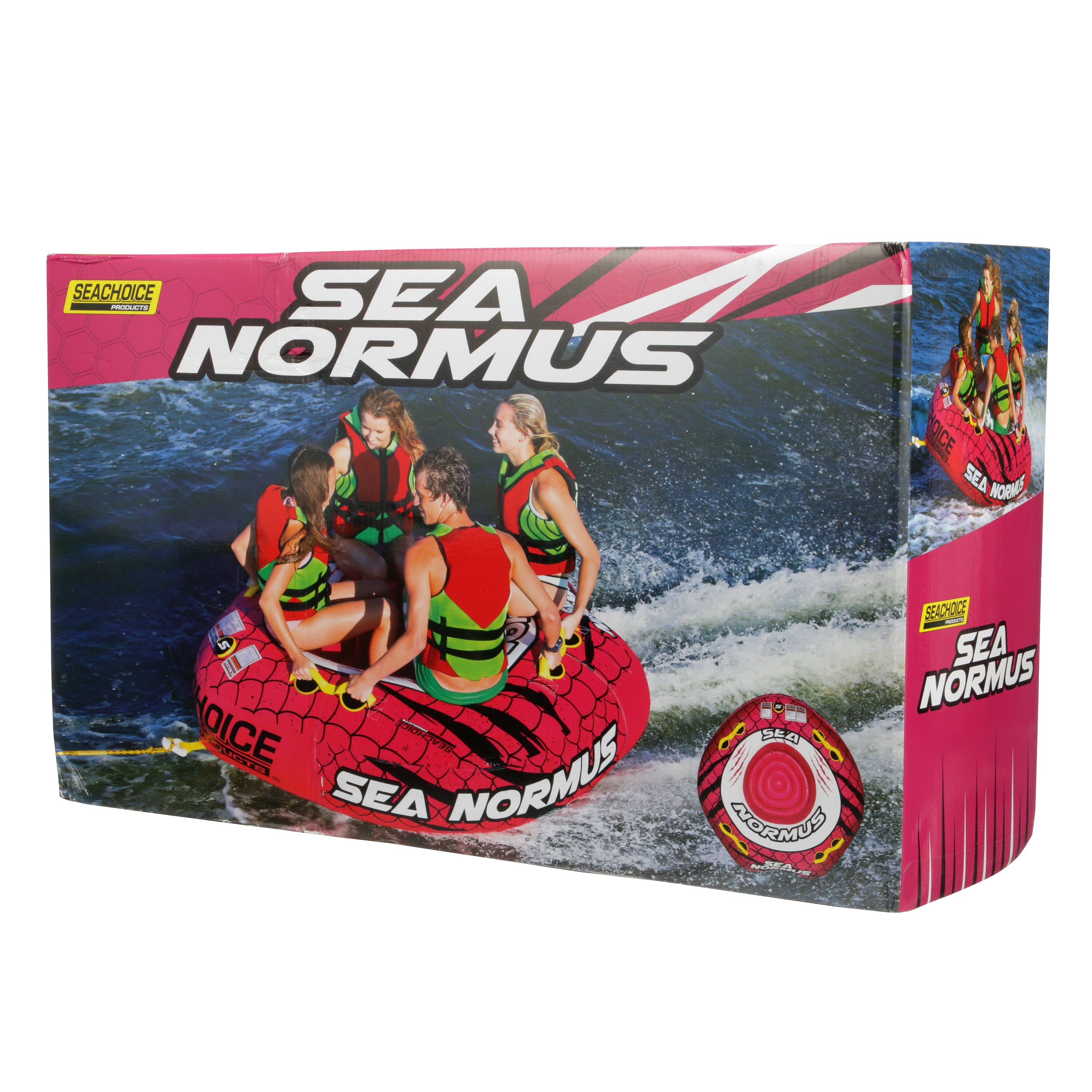 Seachoice 86904 Sea-Normous Open Top Tube， 1-4 Riders， Air-Cushioned Floor， 69x69 inches