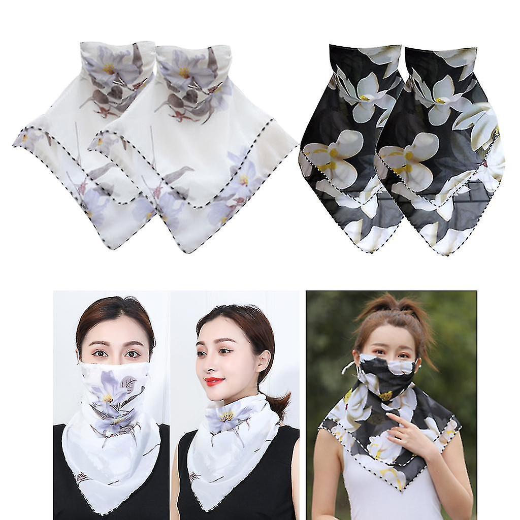 4 Women Half Face Mask Scarf  Spring Outdoor Anti-uv Breathable Neck Shade