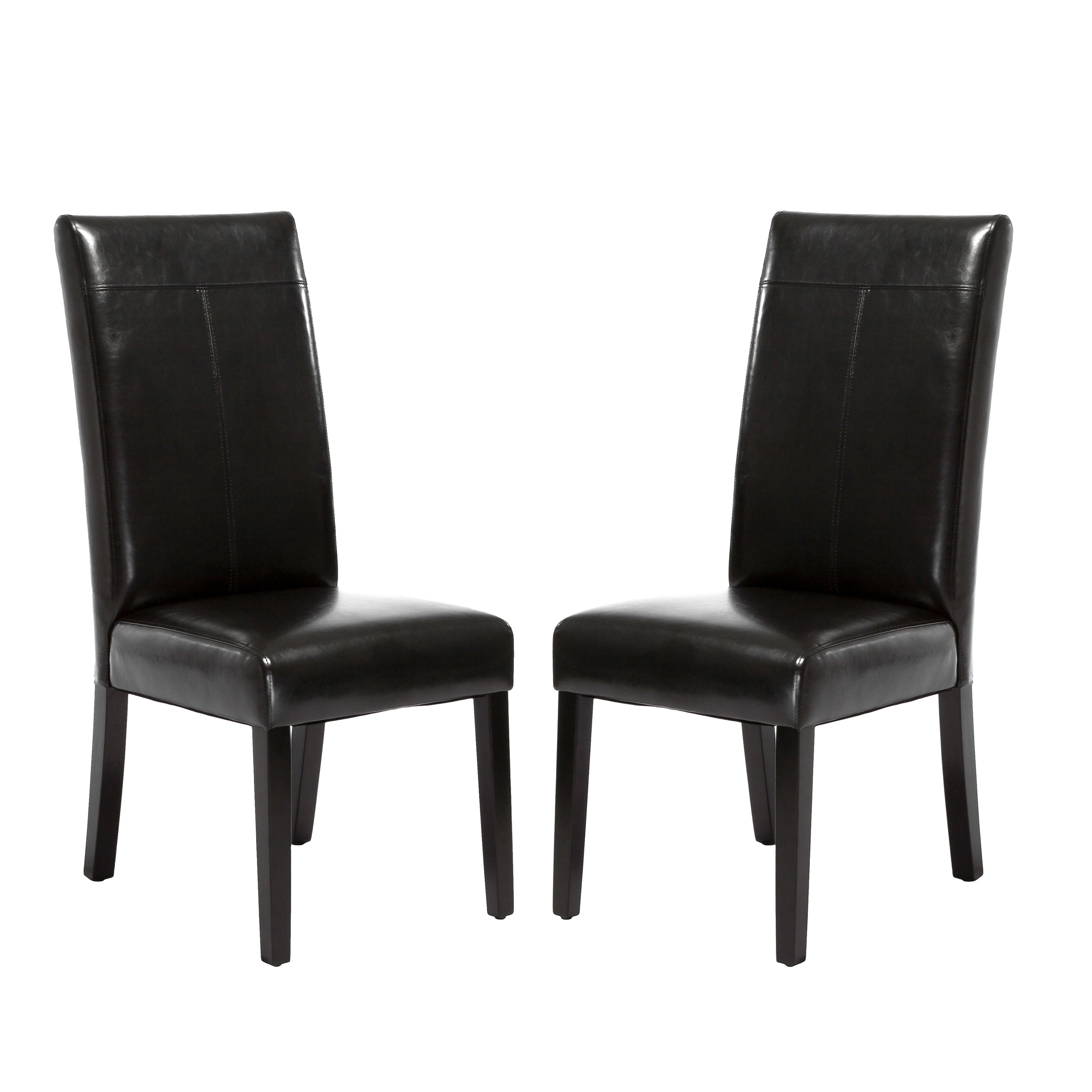 Percival T-Stitch Bonded Leather Dining Chairs (Set of 2)