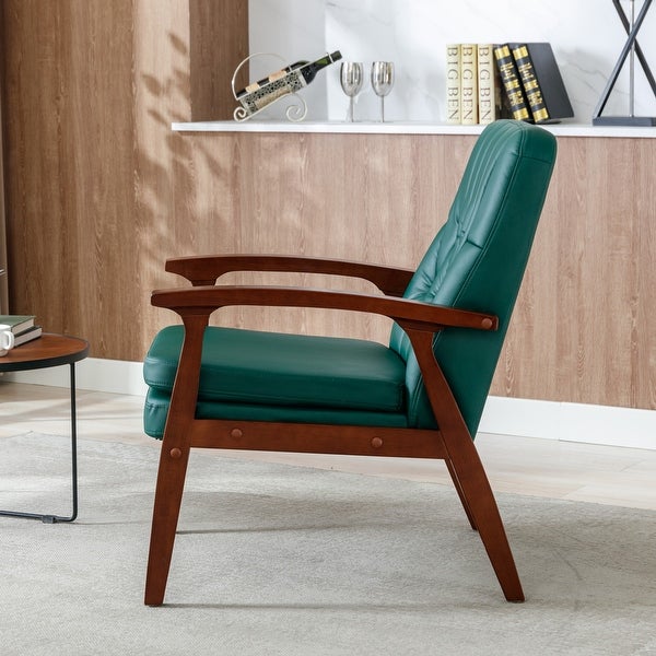 Mid-Century Single Arm Chair Sofa Accent Chair Retro Modern Solid Wood Wooden Lounge Chair， Suitable for Living Room Bedroom