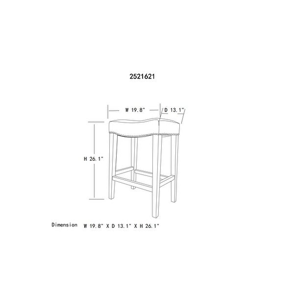 Classic Bonded Leather Barstool with Rubber wood leg (Set of 2)