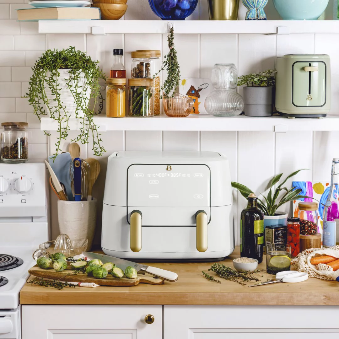 Beautiful 9QT TriZone Air Fryer， White Icing by Drew Barrymore