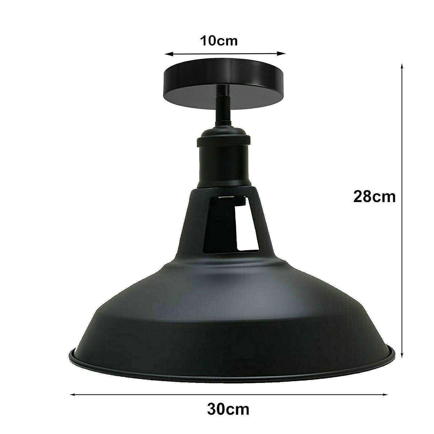 Black flush mount ceiling light with shade fitting ~ 1528