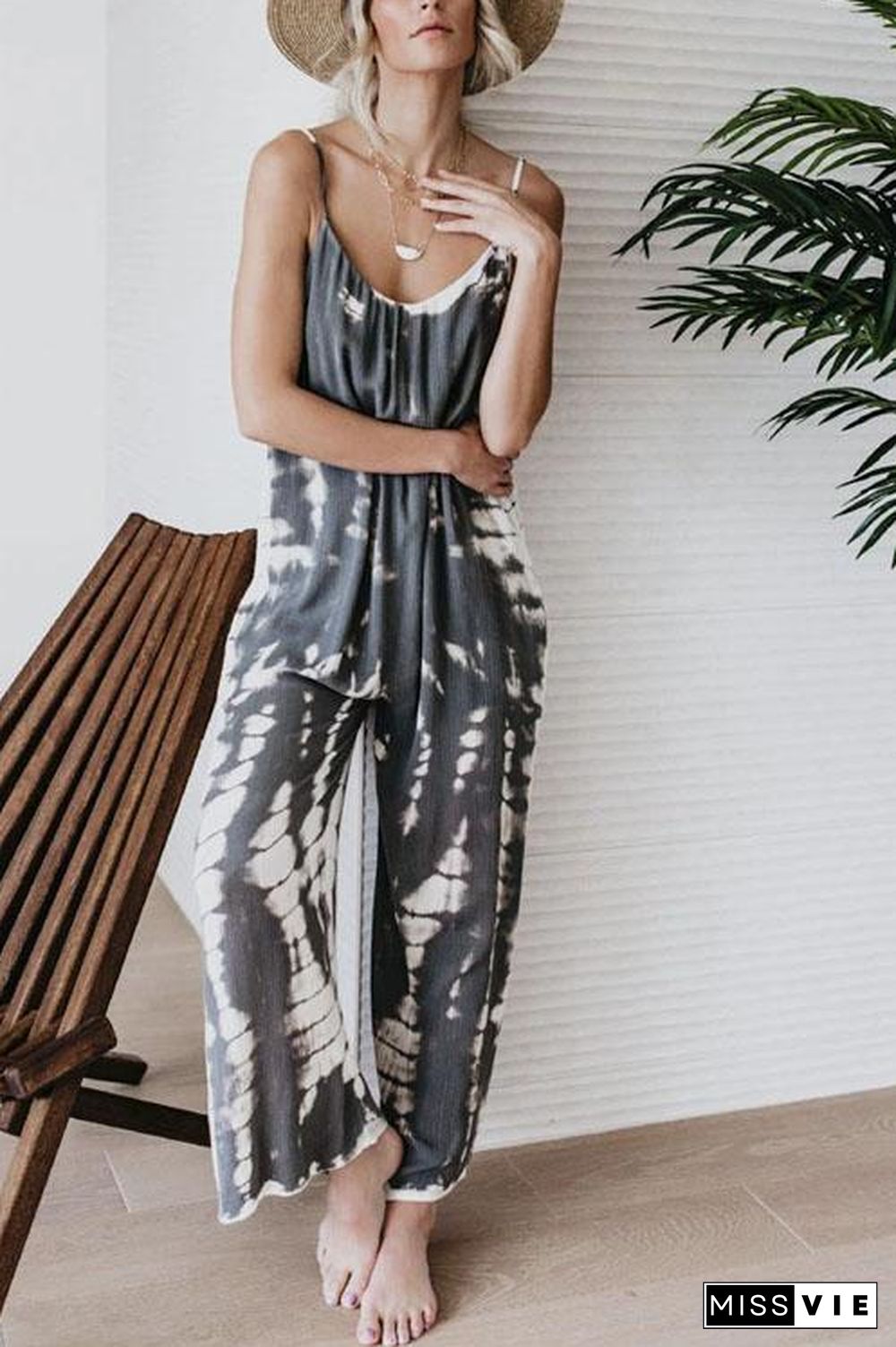 Tie Dye Wide Leg Jumpsuit