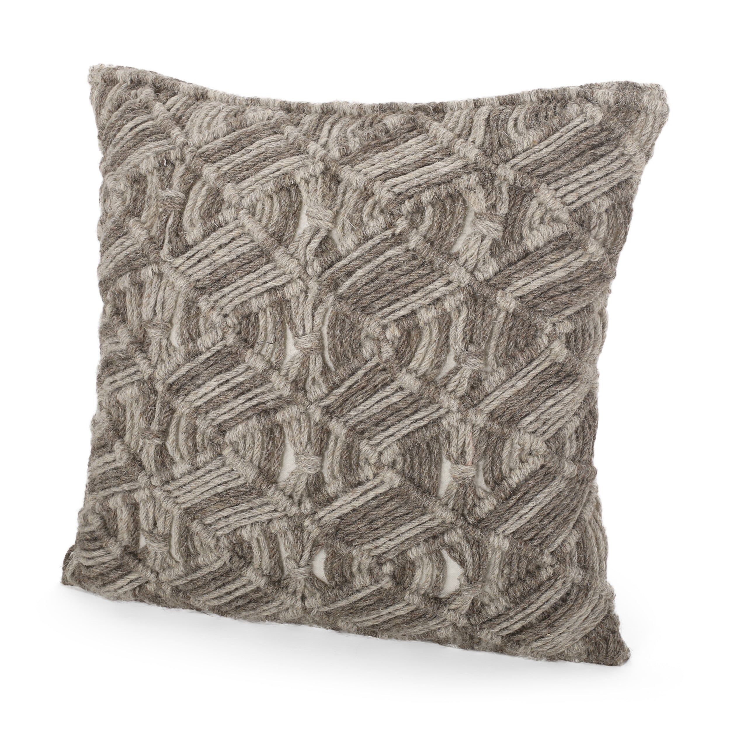 Jeniah Macrame Boho Throw Pillow