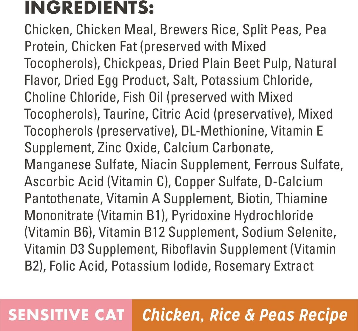 Nutro Wholesome Essentials Sensitive Cat Chicken， Rice and Peas Recipe Dry Cat Food