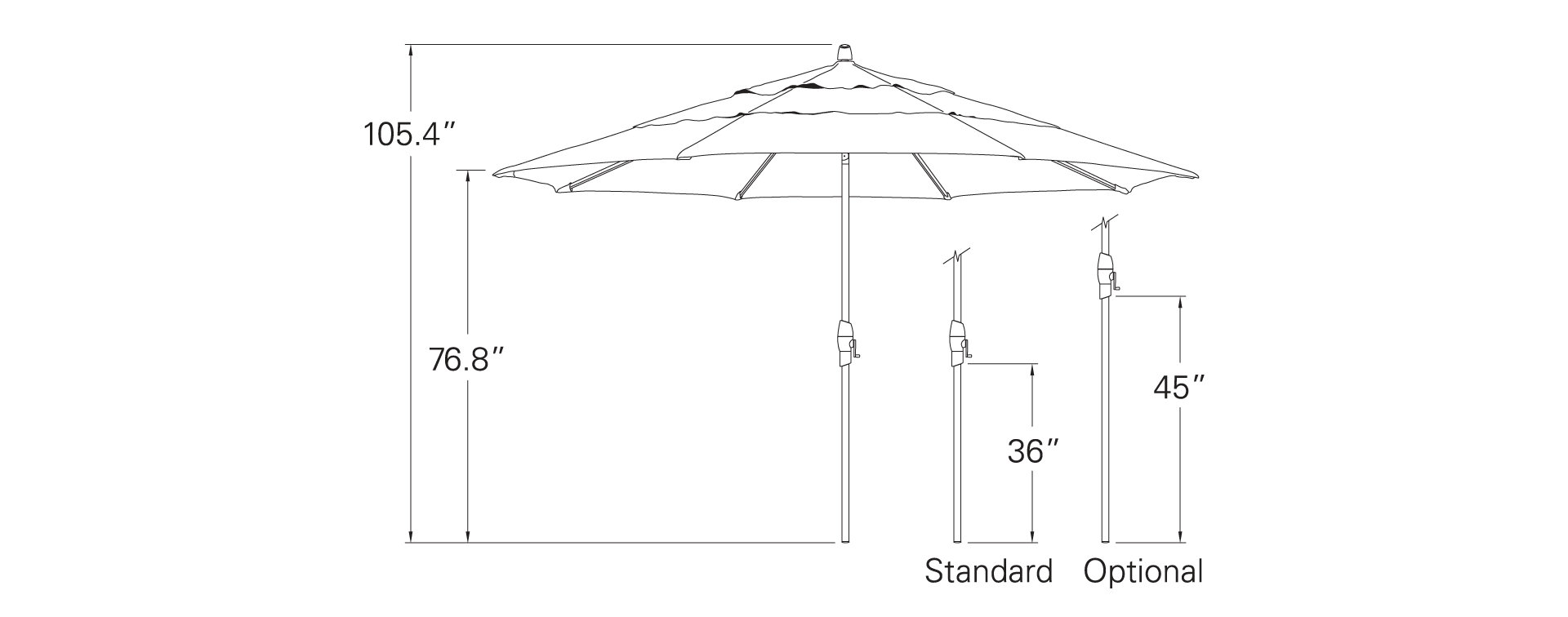 Treasure Garden 11' Auto Tilt Octagon Umbrella