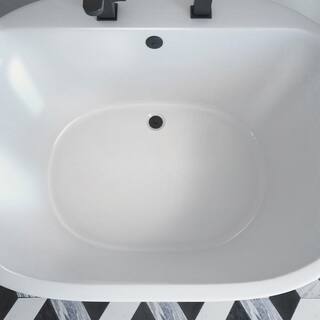 DreamLine Caribbean 60 in. x 42 in. Acrylic Freestanding Flatbottom Soaking Bathtub in White BTCB6041HFXXC00