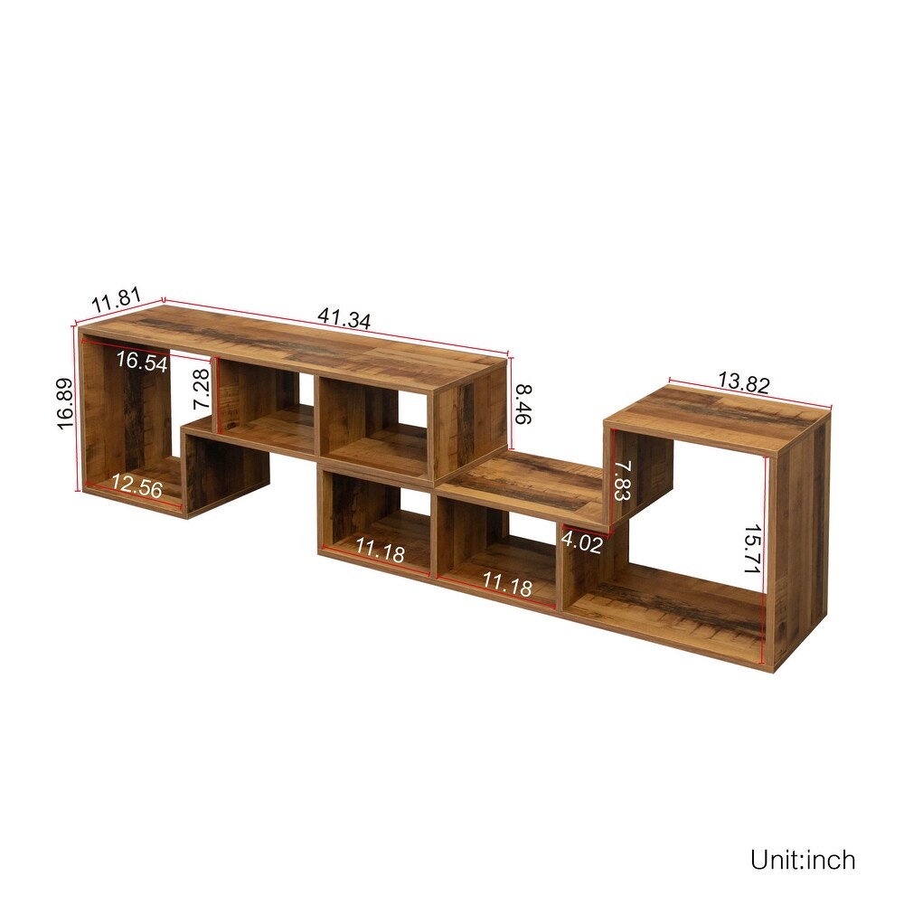 Double L Shaped TV Stand  Bookcase  Extendable   Twistable TV Cabinet