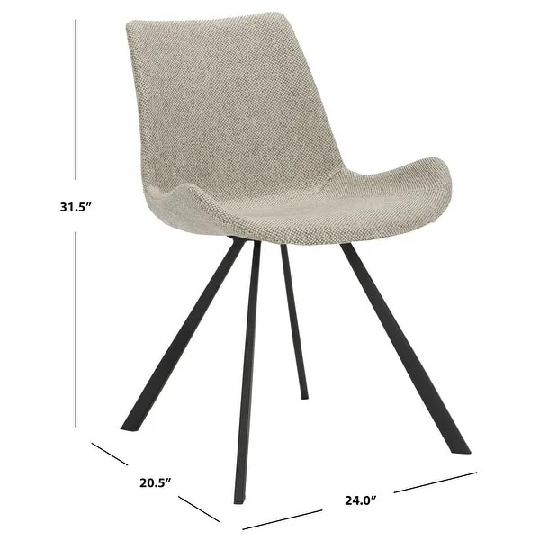 SAFAVIEH Terra Mid-Century Modern Light Grey/ Black Accent Chair (Set of 2) - 20.5