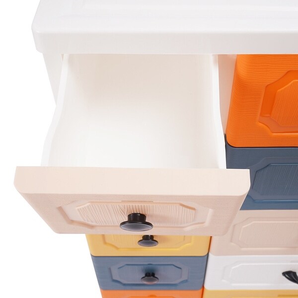 Plastic 10-Drawers Dresser Colorful Storage Cabinet Chest - - 37133711