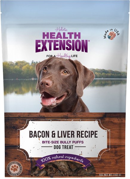 Health Extension Bully Puffs Grain-Free Bacon and Liver Dog Treats