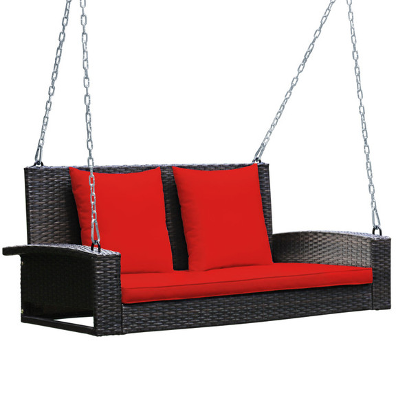 Costway 21476893 2 Person Patio Rattan Porch Swing...