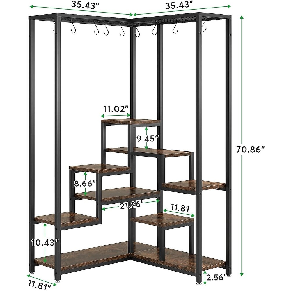 70.9 inches Tall Metal Corner Plant Stand Indoor  8 Tier Corner Plant Shelf