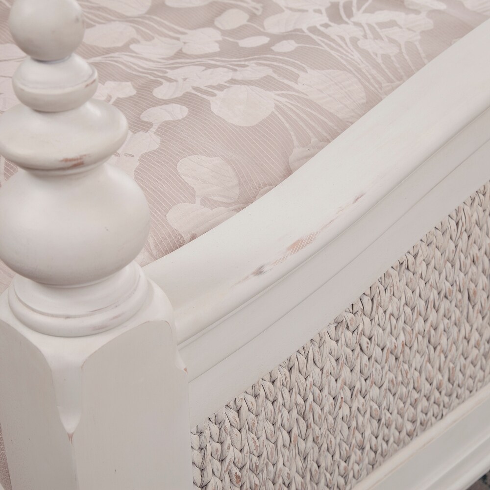 Roanoke Dove White Woven Panel Bed by Greyson Living