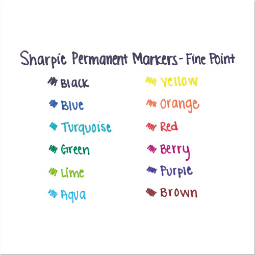 Sharpie Fine Tip Permanent Marker， Black， Dozen (30001)