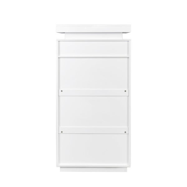 Modern 6-Drawer Dresser with LED Lights， Chest of 6 Drawers， Storage File Cabinet Unit Nightstandfor Bedroom - - 37165027