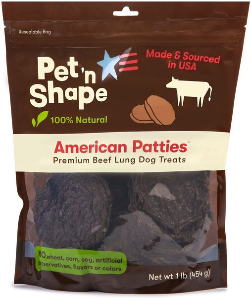 Pet 'n Shape American Patties Premium Beef Lung Dog Treats