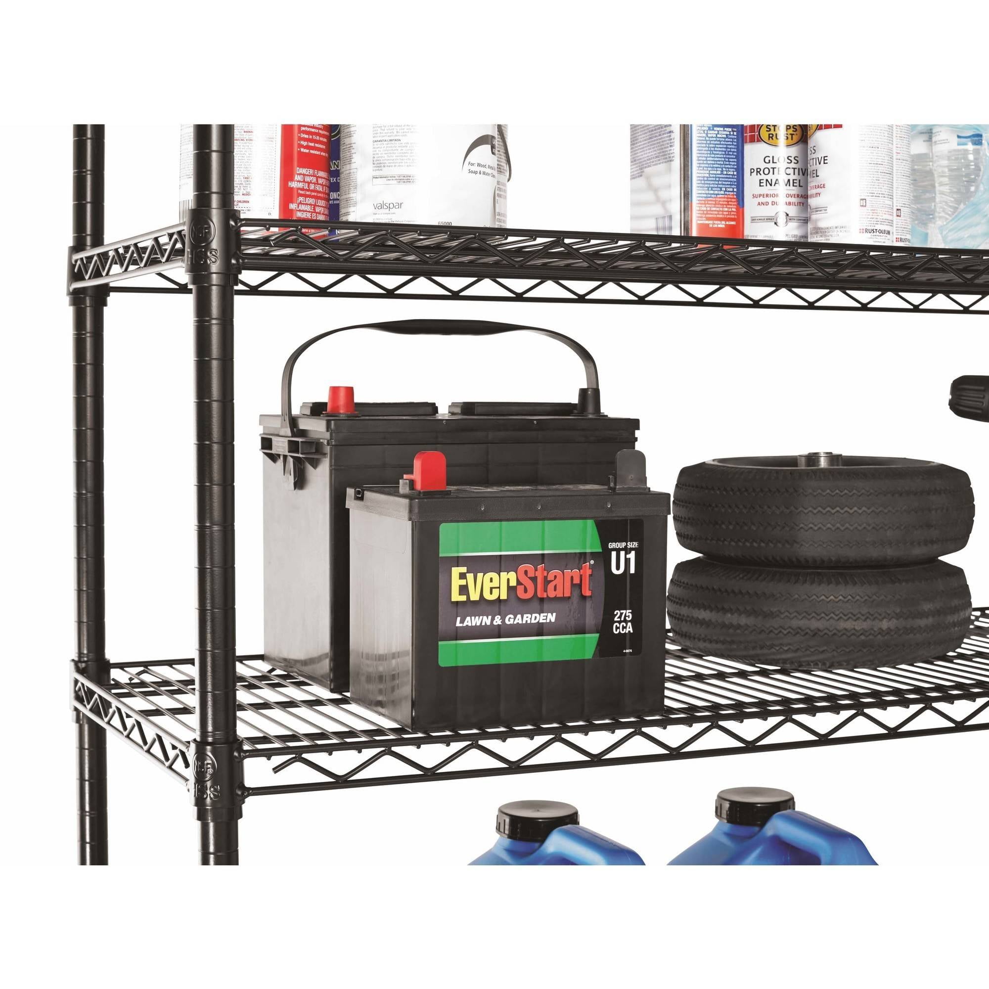 Hyper Tough Heavy Duty 5 Tier Wire Shelf, Black, 3000 lb Capacity