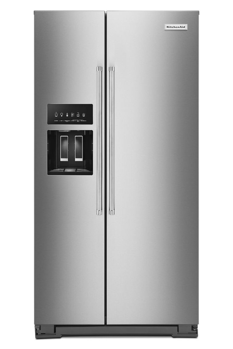 KitchenAid ADA 22.6 Cu. Ft. PrintShield Stainless Steel Counter-Depth Side-By-Side Refrigerator With Exterior Ice And Water Dispenser