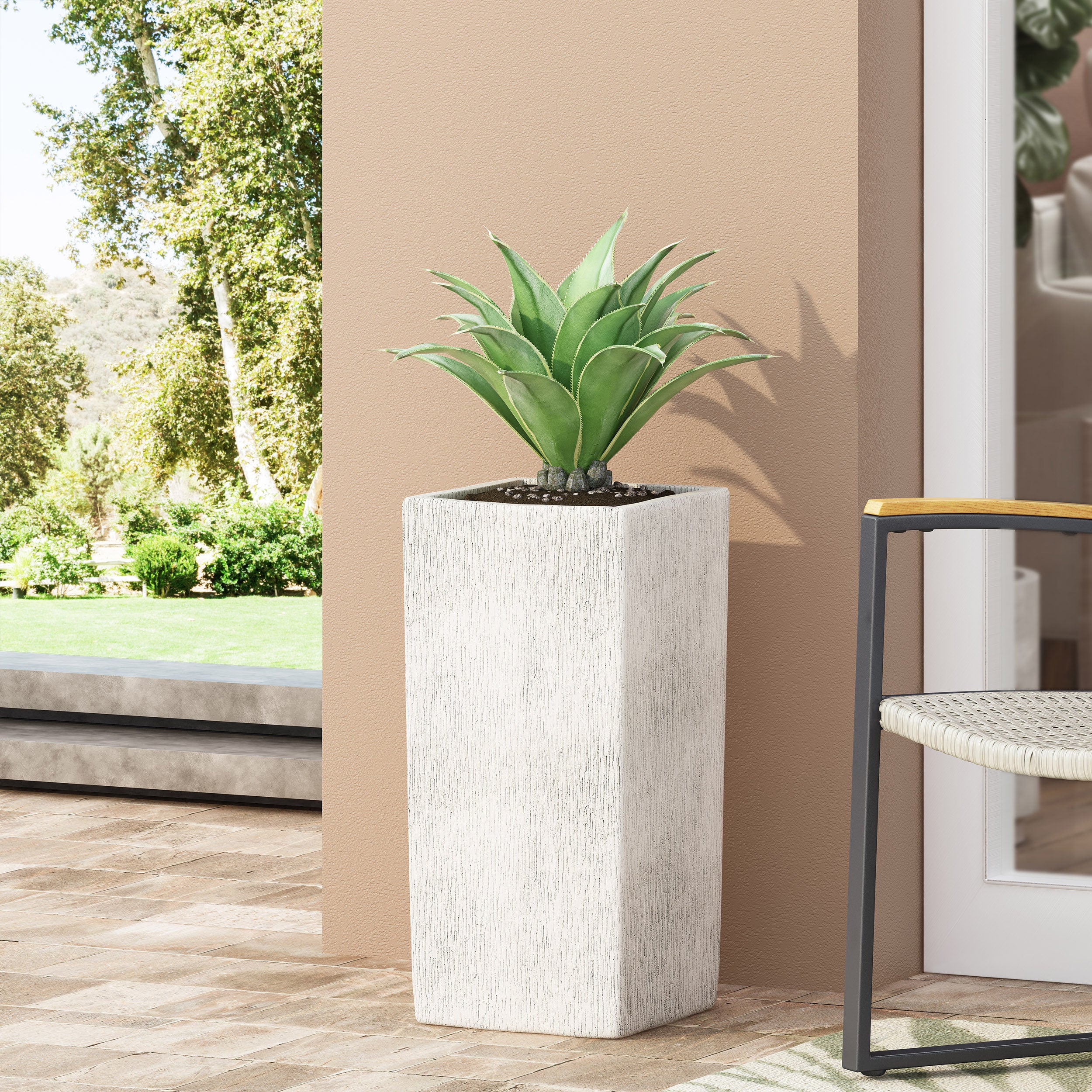 Severino Outdoor Cast Stone Planter