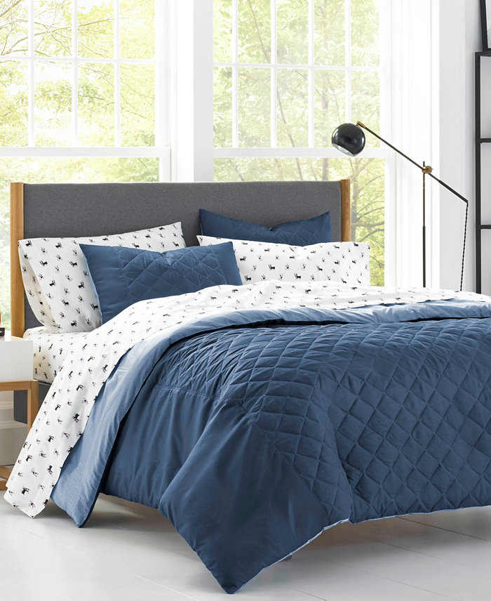 Poppy and Fritz CLOSEOUT! Topper Reversible 3 Piece Duvet Cover Set， Full Queen