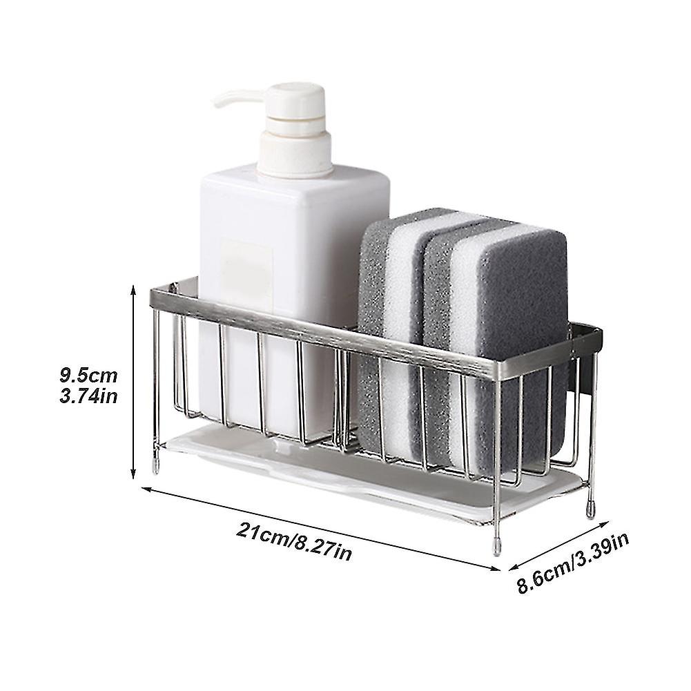 Sink Caddy Bathroom Kitchen Organizer Storage Rag Sponge Holder Stainless Steel