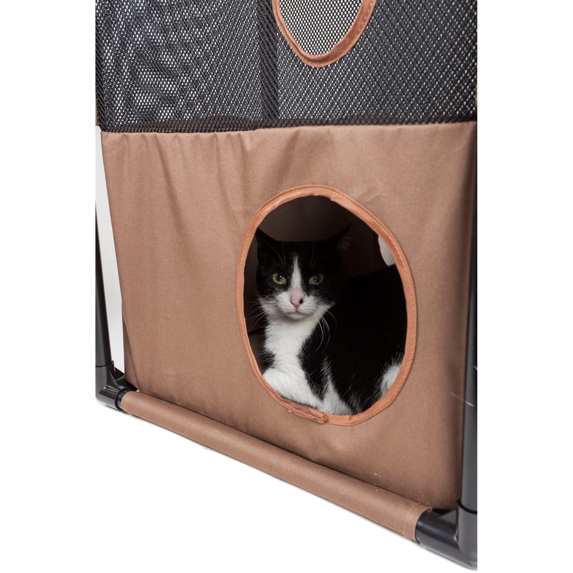 Pet Life Beige Square Obstacle Soft Folding Sturdy Play-Active Collapsible Travel Cat House， 17.71