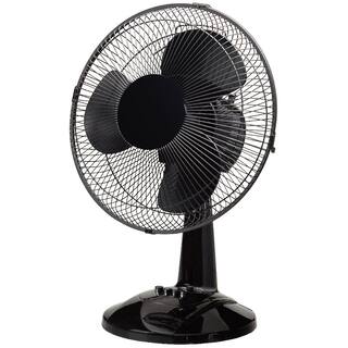 Hampton Bay 12 in. 3 Speed Portable Desk Fan in Black FT30-8MBA