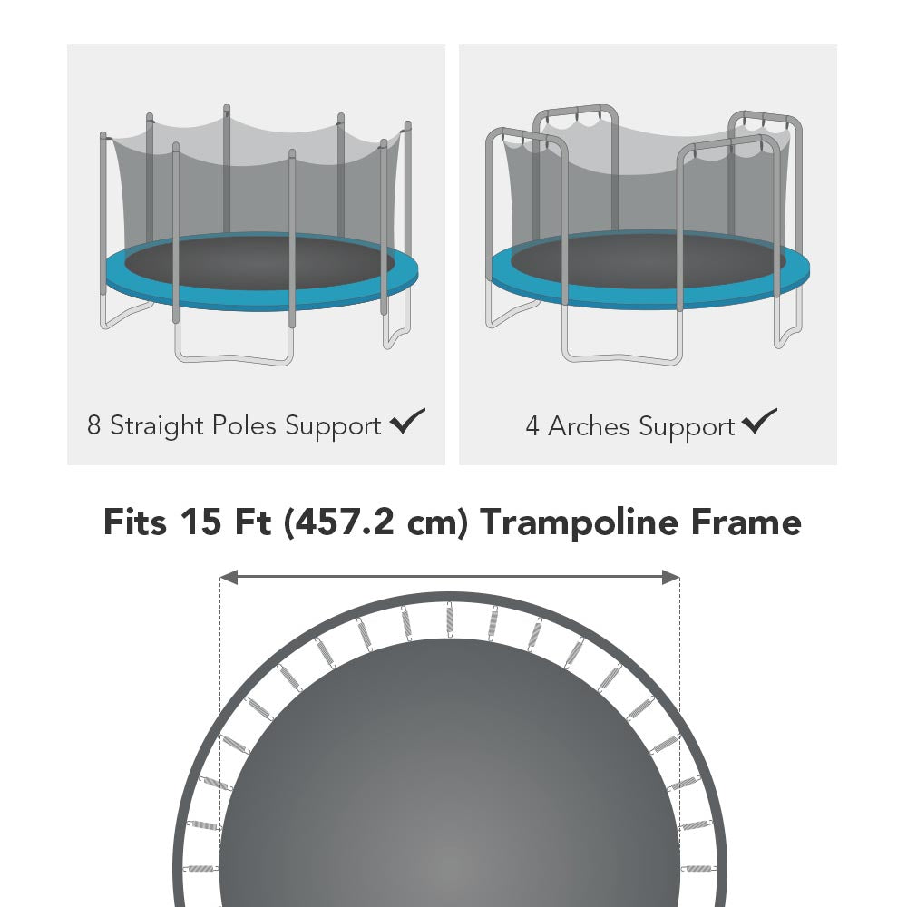 Yescom Trampoline Net Enclosure Safety for 12ft 14ft 15ft Frame