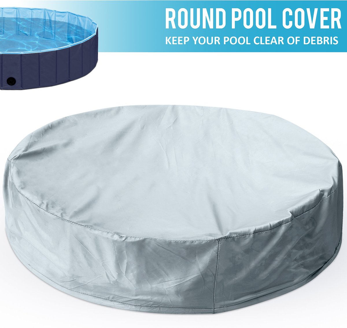 KOPEKS Foldable Plastic Pool Cover， Gray