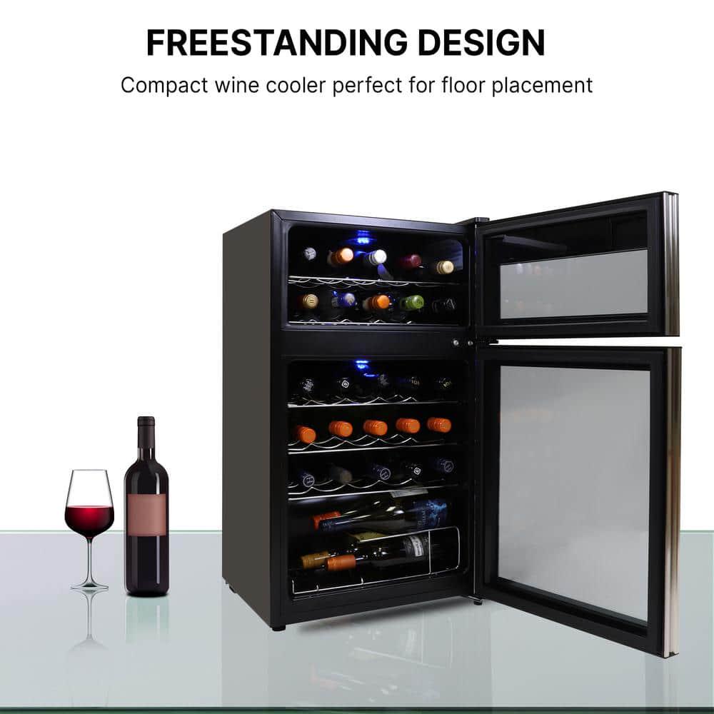 Koolatron 29 Bottle Dual Zone Wine Cooler Freestanding Wine Fridge