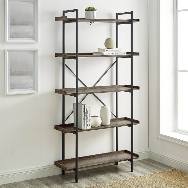 5 Tray Shelf Urban Pipe X Back Bookshelf Saracina Home