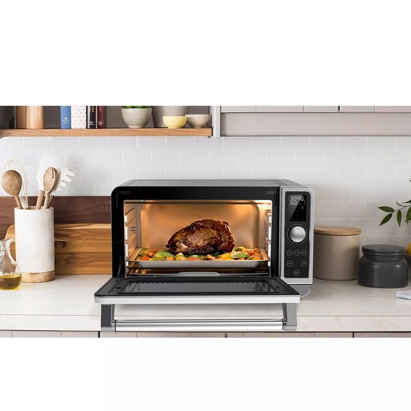 1.1 Cu Ft 1800 Watts Air Fry Toaster Oven in Stainless Steel with Touch Controls and Quartz Heating