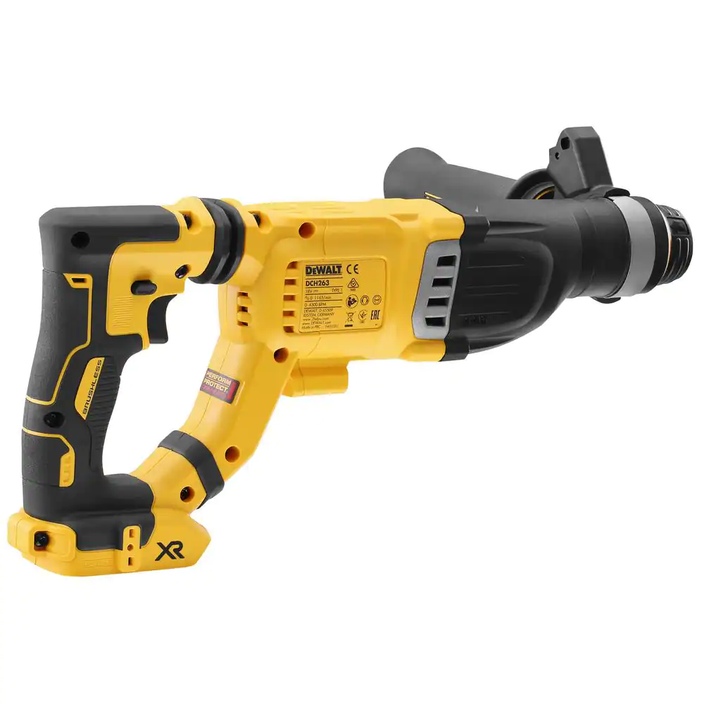 DEWALT DCH263B 20-Volt MAX Cordless Brushless 1-1/8 in. SDS Plus D-Handle Concrete and Masonry Rotary Hammer (Tool-Only)