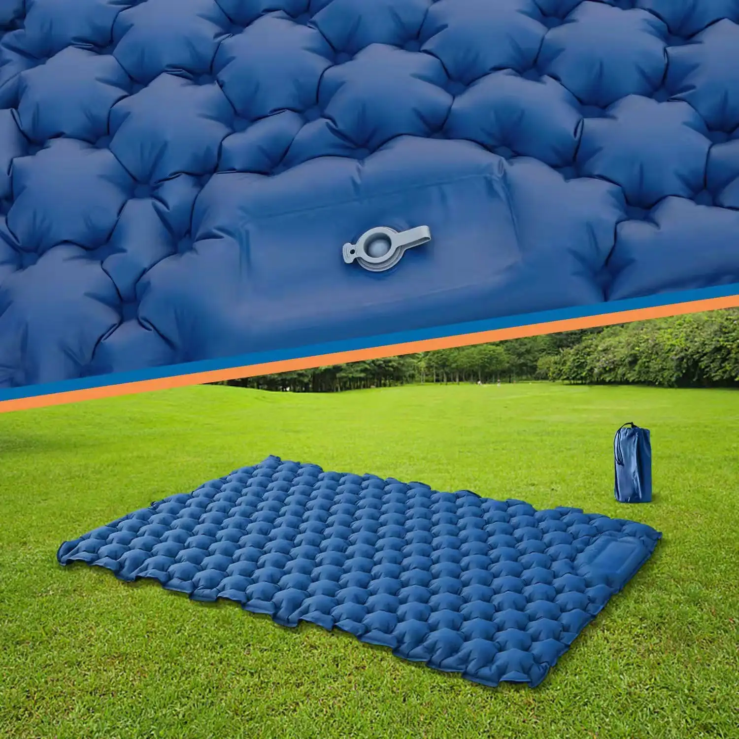 Custom Portable Travel Folding Outdoor Camping Sleeping Pad Air Beach Mat Self Inflatable Mattress