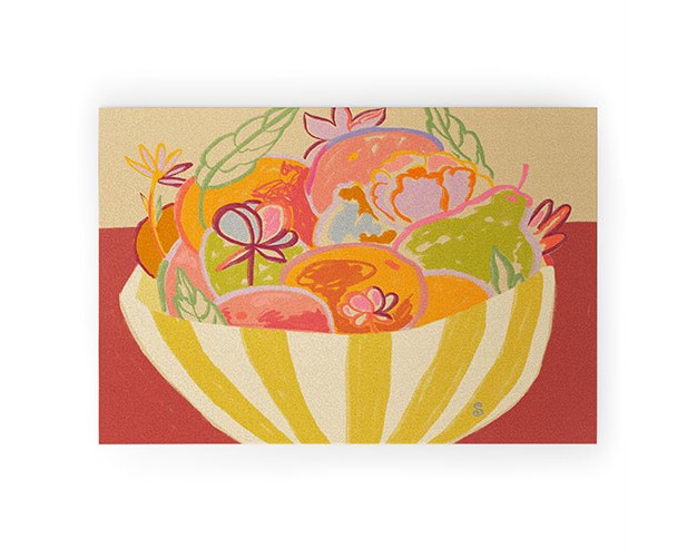 Sandrapoliakov Fruit And Flower Bowl Looped Vinyl Welcome Mat Society6