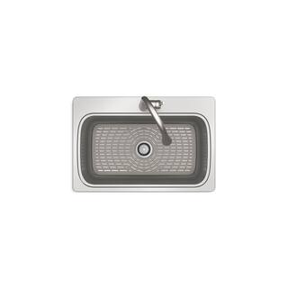 KOHLER Verse Stainless Steel 33 in. Single Bowl Drop-In Kitchen Sink with Faucet K-RH20060-1PC-NA